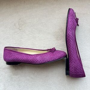 Flats Napa Valley Fuchsia Pink Suede w/ Black Dots Ballet Flats Women 9 Casual